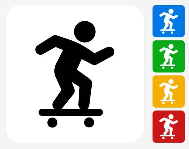 Vector illustration of Skateboarding Icon Flat Graphic Design