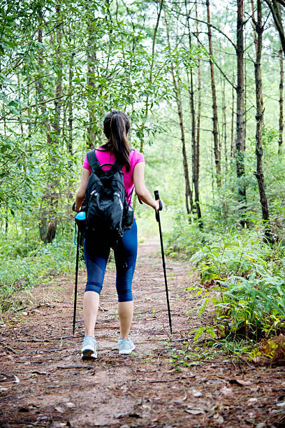 istock Young female hiker with backpack in the woods 492248918