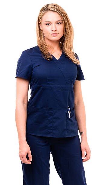 istock Female Nurse Doctor with Arms At Sides on White 492249332