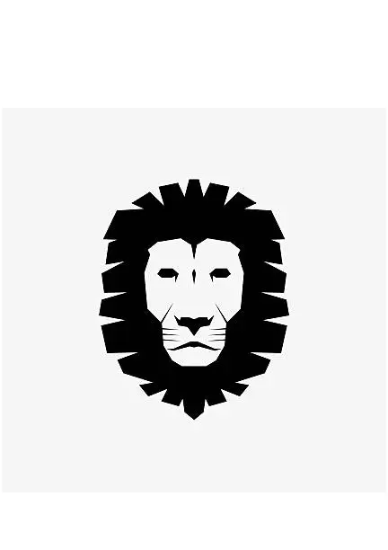 Vector illustration of Black Lion Head Icon. Vector Illustration