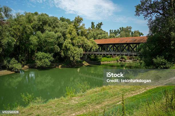 Historical Old Wooden Bridge At Speyer Countryside Germany Stock Photo - Download Image Now