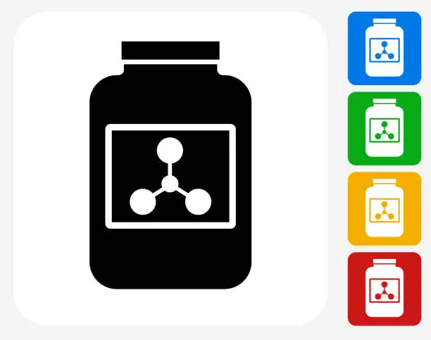 Vector illustration of Protein Powder Icon Flat Graphic Design