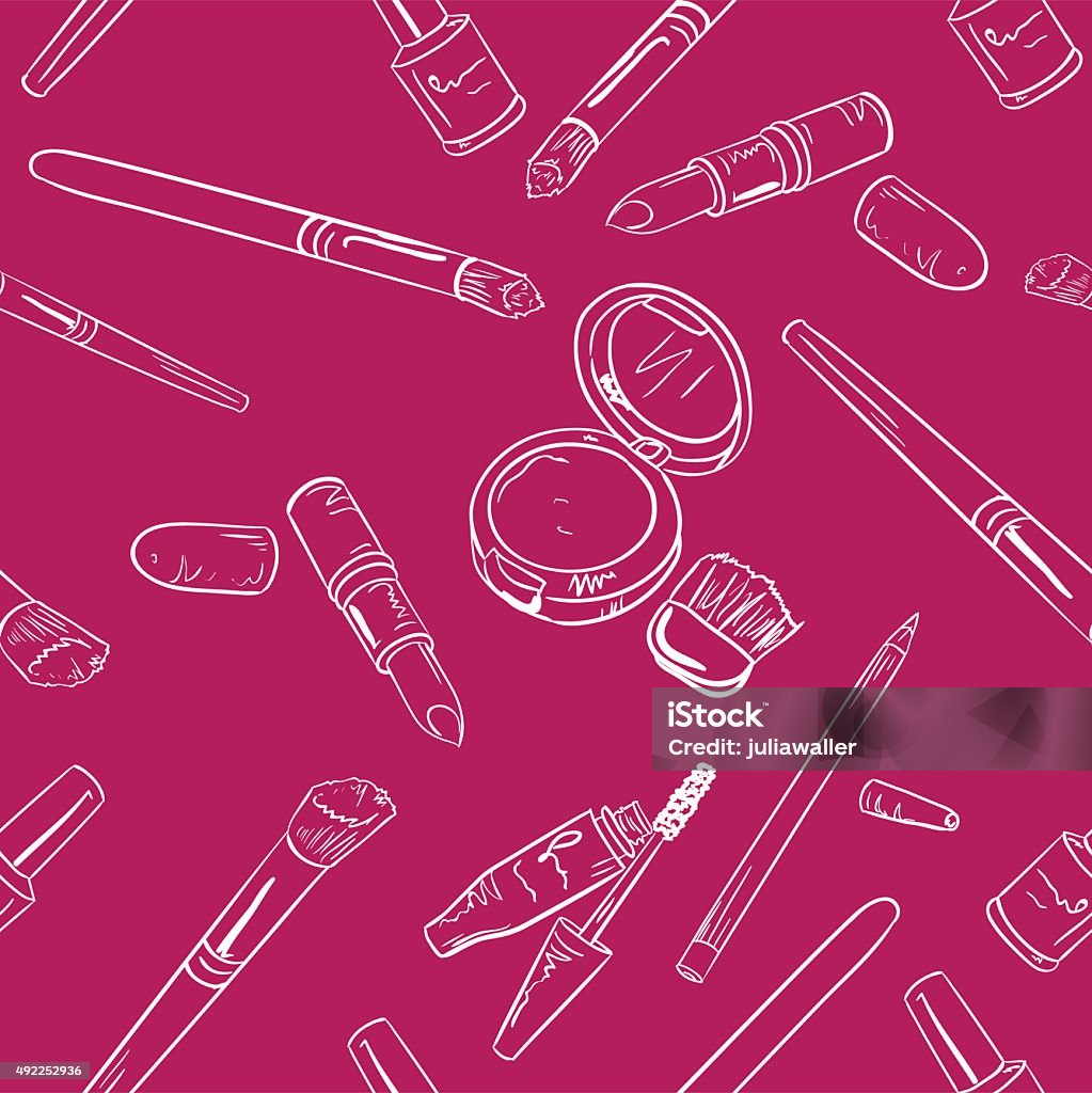 Makeup Pattern Vector Vector Makeup Seamless Pattern Rose Stock Illustration - Download Image ...