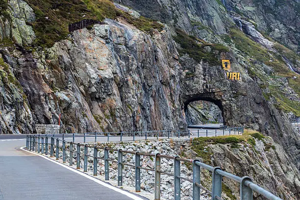 road to Sustenpass in the Alps of Switzerland