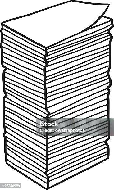 Paper Stack Stylized New Paper Stack Stock Illustration - Download Image Now - Book ...