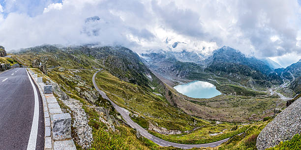istock road to pass Susten in Switzerland 492257532