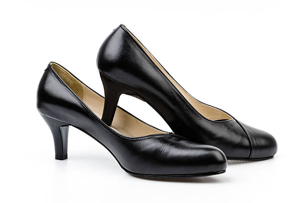 istock leather black shoes women isolated white background 492258505