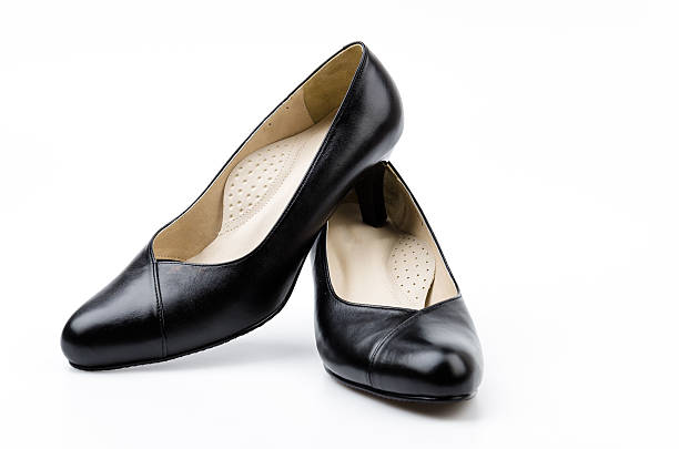 istock leather black shoes women isolated white background 492258513