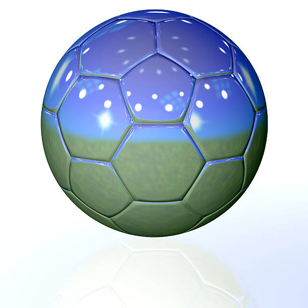 istock Football soccer light blue green. 492259686