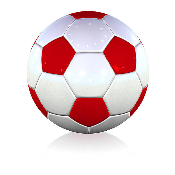 istock Football soccer white red. 492259752