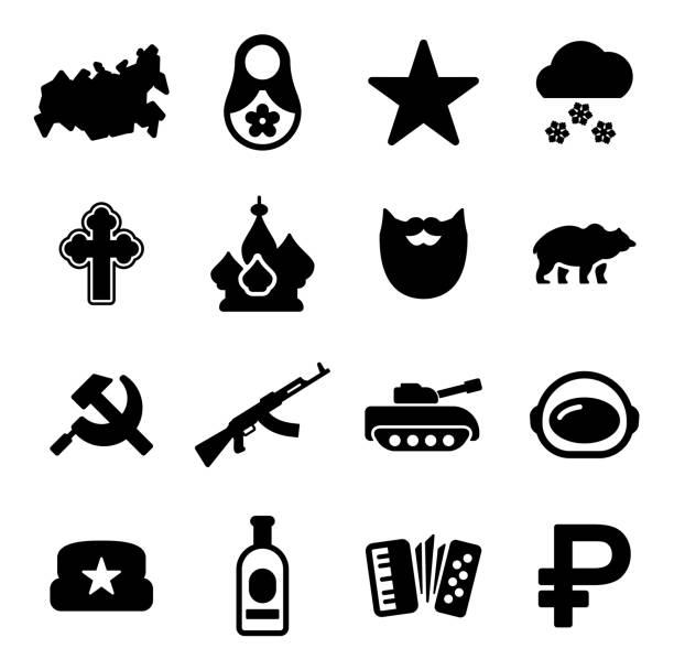 Russia Icons This image is a vector illustration and can be scaled to any size without loss of resolution. babuska stock illustrations