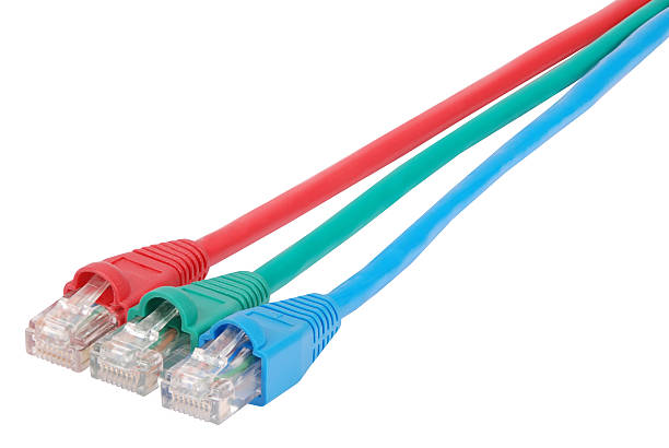 istock Macro close-up RJ45 network plugs red blue and green 492260234
