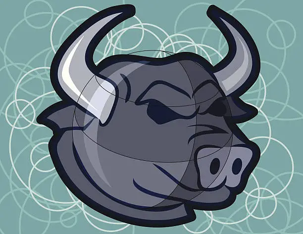 Vector illustration of Angry bull