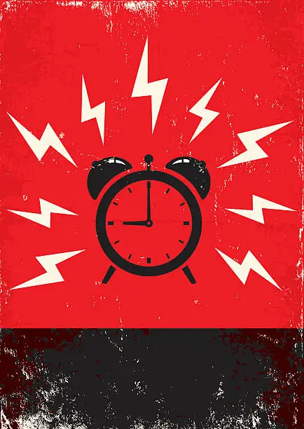 Vector illustration of poster of alarm clock