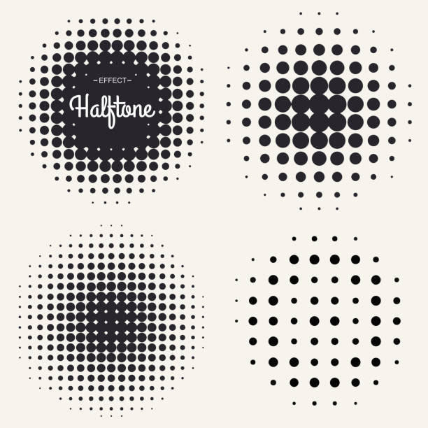 Grunge halftone background Grunge halftone drawing textures background set. Vector illustration microphone patterns stock illustrations