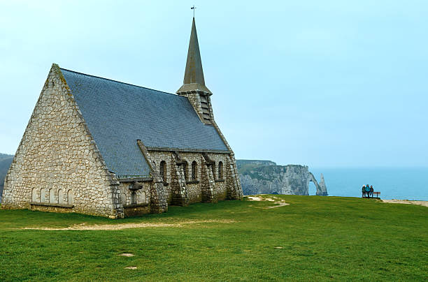 istock Old chapel in Etretat, Normandy, France. 492262593