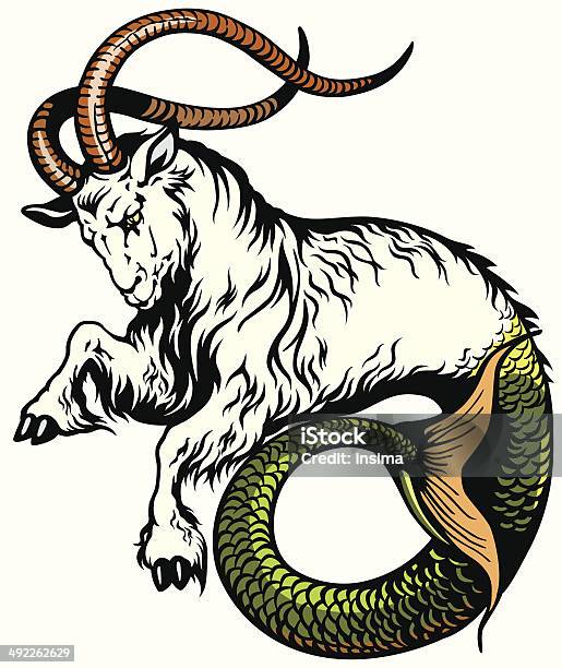 Capricorn Stock Illustration - Download Image Now - Allegory Painting, Animal, Astrology Sign