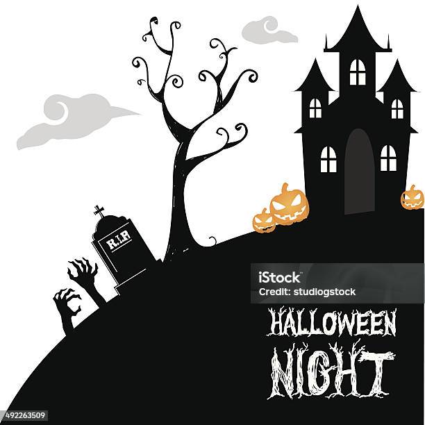 Halloween Stock Illustration - Download Image Now - Cartoon, Castle, Celebration