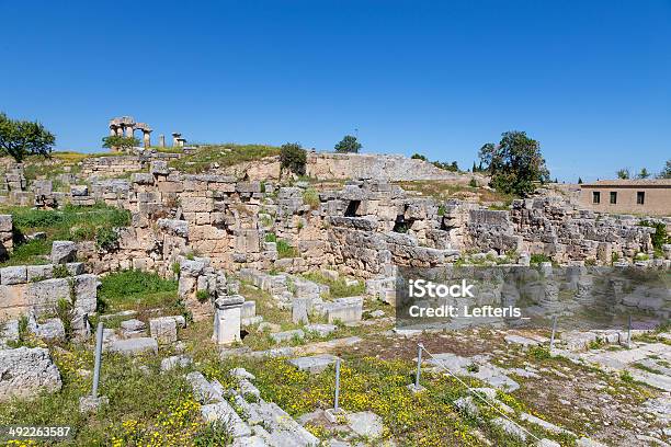 Main Agora Of Ancient Corinth Peloponnese Greece Stock Photo - Download Image Now - Ancient, Ancient Civilization, Apollo