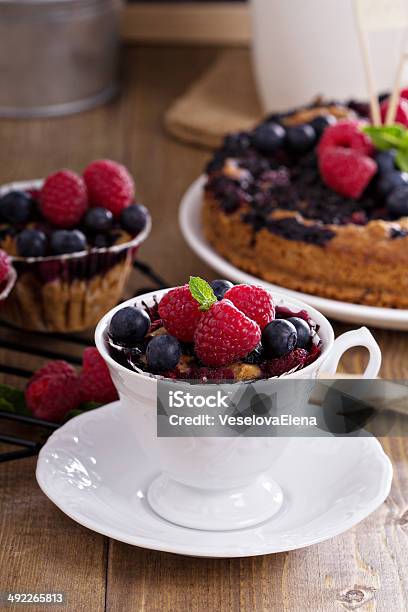 Berry Muffin With Oats Stock Photo - Download Image Now - Baked, Bakery, Berry