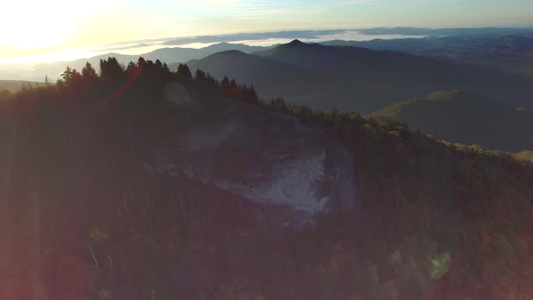 Aerial Sunrise Blue Ridge Mountains Autumn