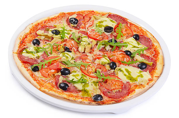 istock Italian pizza with cheese and olives 492275300