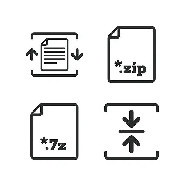 Vector illustration of Archive file, compressed zipped document