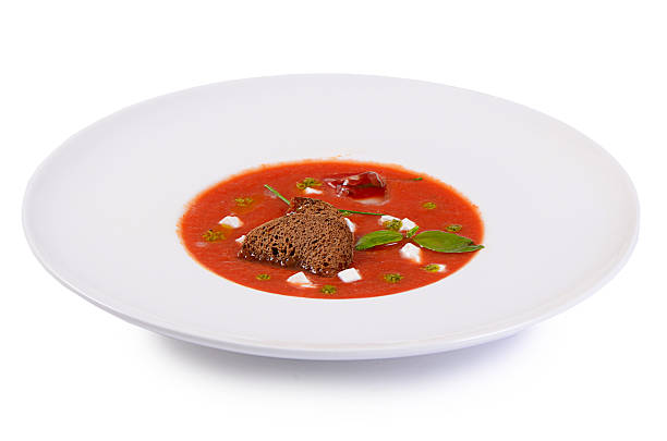 istock Soup from baked tomatoes with pesto 492275430