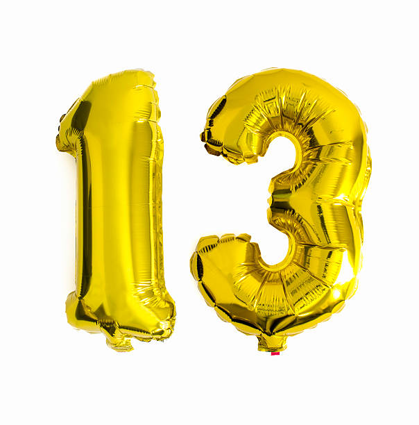 istock Number 13 written with foil balloons 492276670