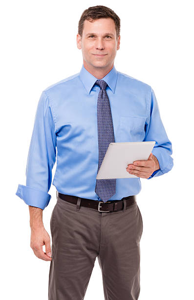 istock Businessman Professor with Digital Tablet on White 492281836
