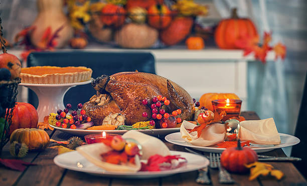 istock Roasted Thanksgiving Turkey with Side Dishes 492284226
