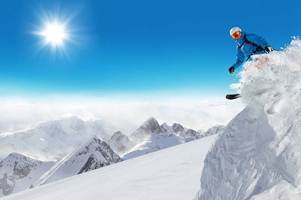 istock Jumping skier at jump 492284292