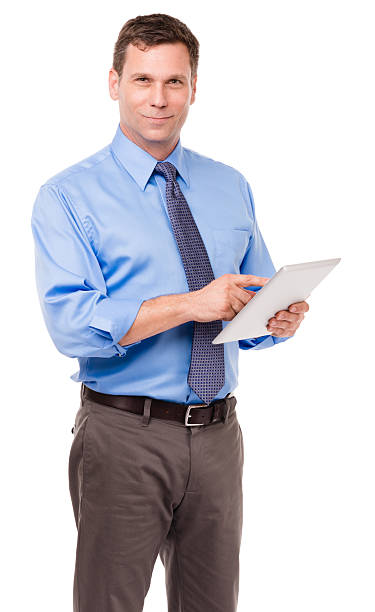 istock Businessman Professor with Digital Tablet on White 492287400