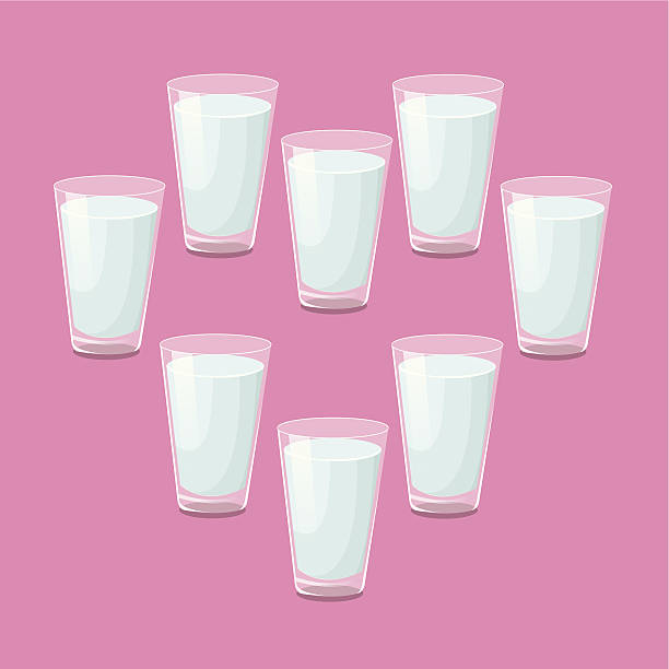 восемь стаканов воды в день - water glass glasses number 8 stock illustrations