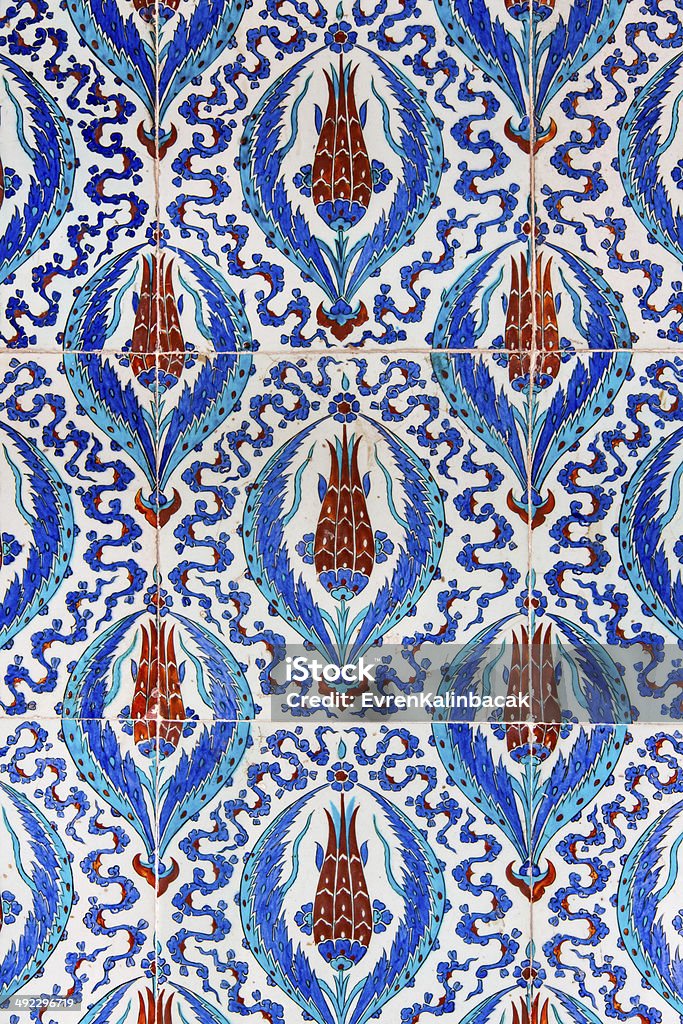 Turkish Blue Tile Art Stock Photo