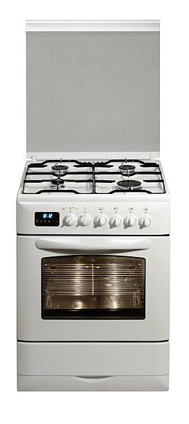 istock White gas stove with elecrtic oven. 492297425