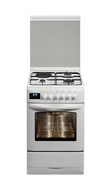 istock White gas stove with elecrtic oven. 492297431
