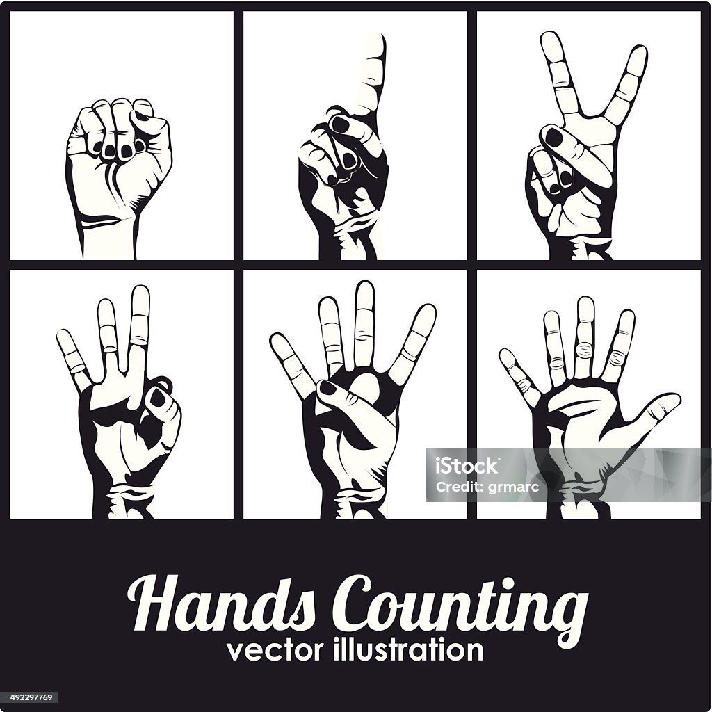 Hands Counting hands counting over colorful background vector illustration Alphabet stock vector