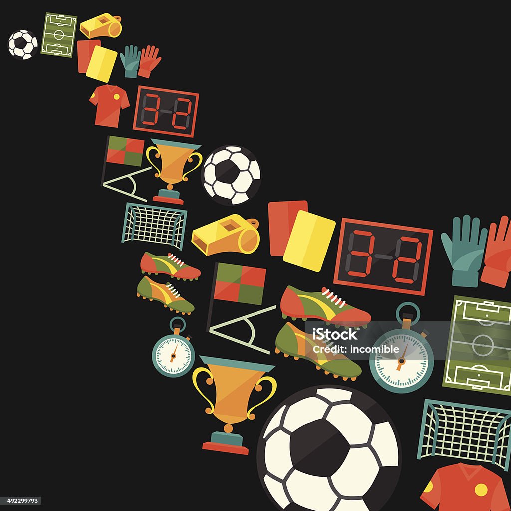 Sports fondo de fútbol fútbol) (iconos plana. - arte vectorial de Acontecimiento libre de derechos