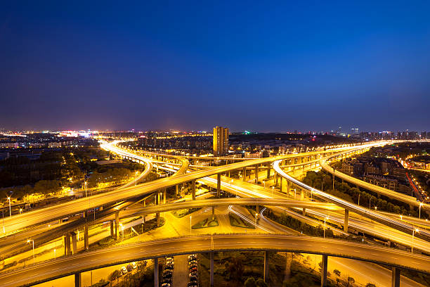 istock Highway at night in modern city 492301175