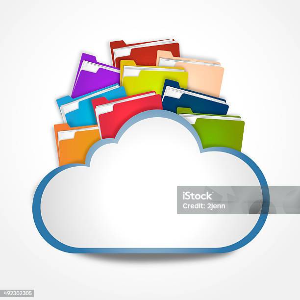 Internet Cloud With Files Stock Photo - Download Image Now - Abstract, Arranging, Communication
