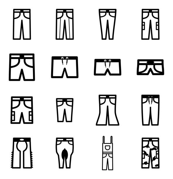 바지 아이콘 - jockey shorts stock illustrations