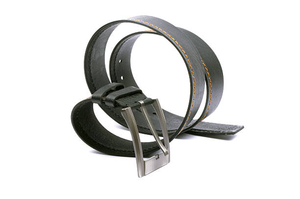 istock Man's fashion belt isolated on a white background 492310816