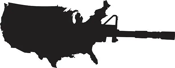 Vector illustration of United States Semi-Automatic Weapon