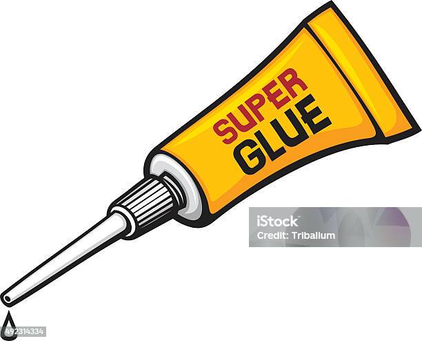 Metal Tube Of Super Glue Stock Illustration - Download Image Now - 2015, Art And Craft, Cap - Hat