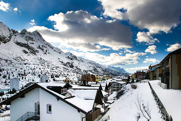 istock Alpine pass village in winter 492314908