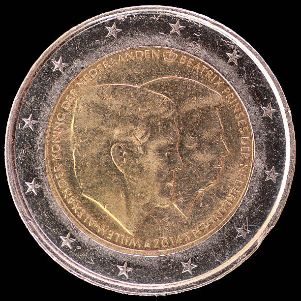 istock Commemorative two euro coin  featuring Queen Beatrix portrait , Netherlands 2014 492315338