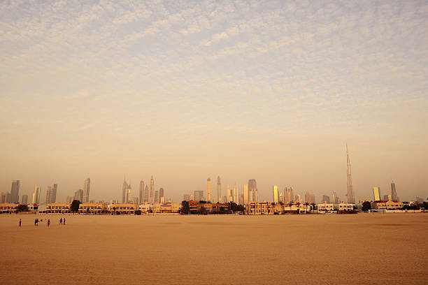 Coastline of popular Jumeirah beach in Dubai.