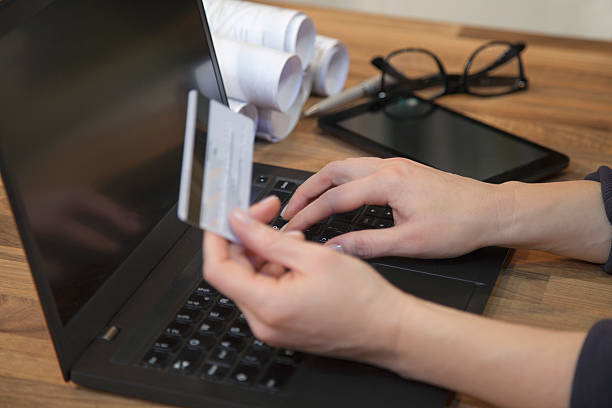 istock Shopping online with credit card. 492318108
