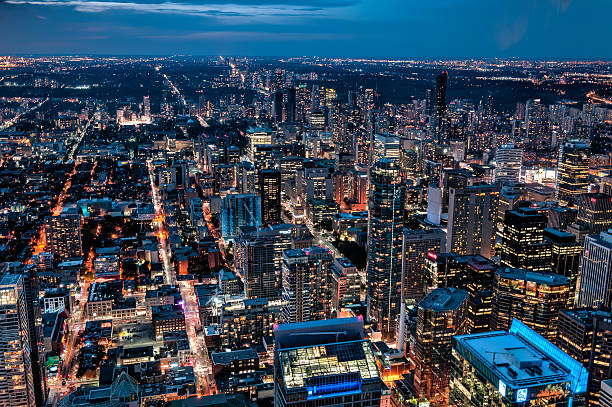 Toronto by night stock photo